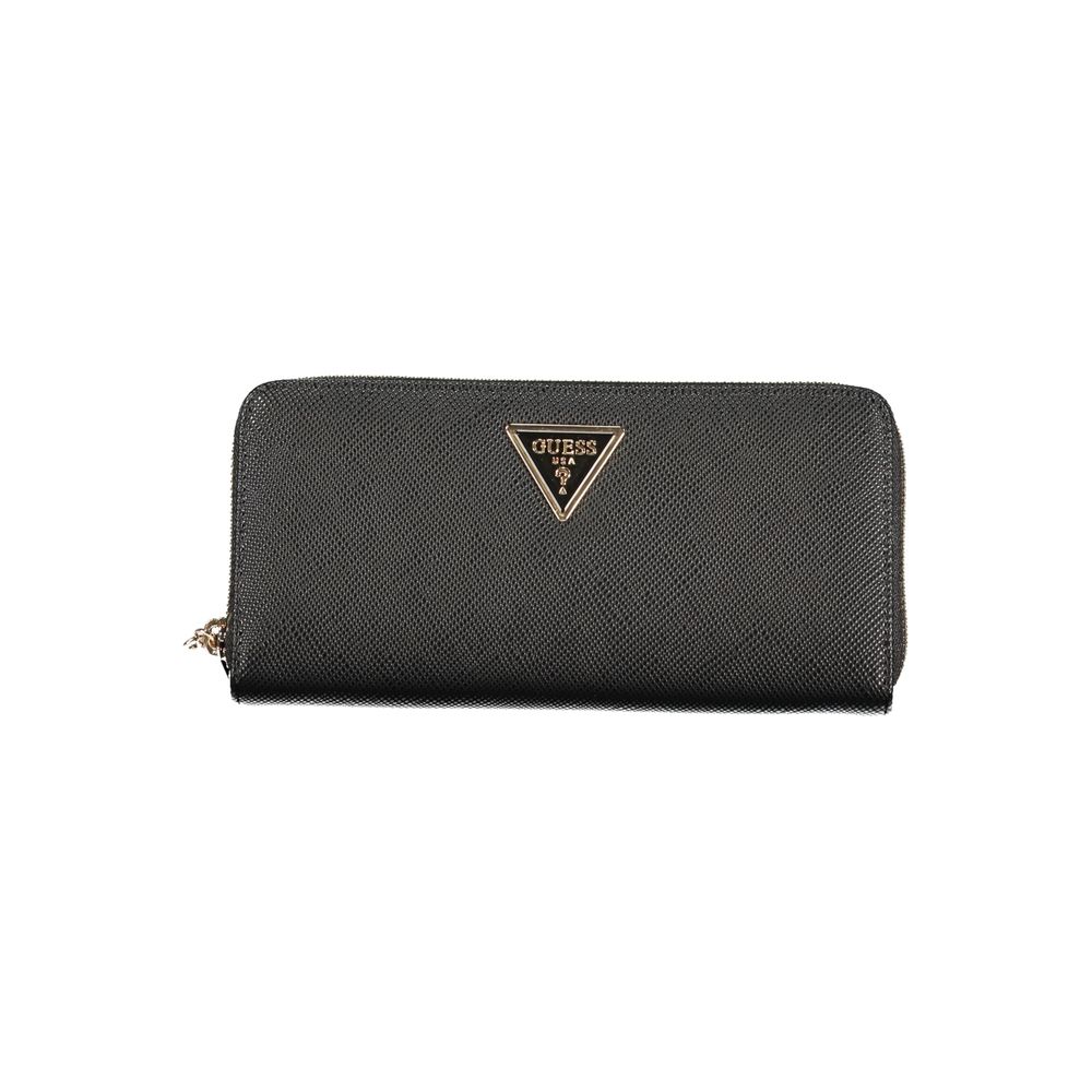 Guess Jeans Black Polyurethane Women's Wallet | Regal Royce