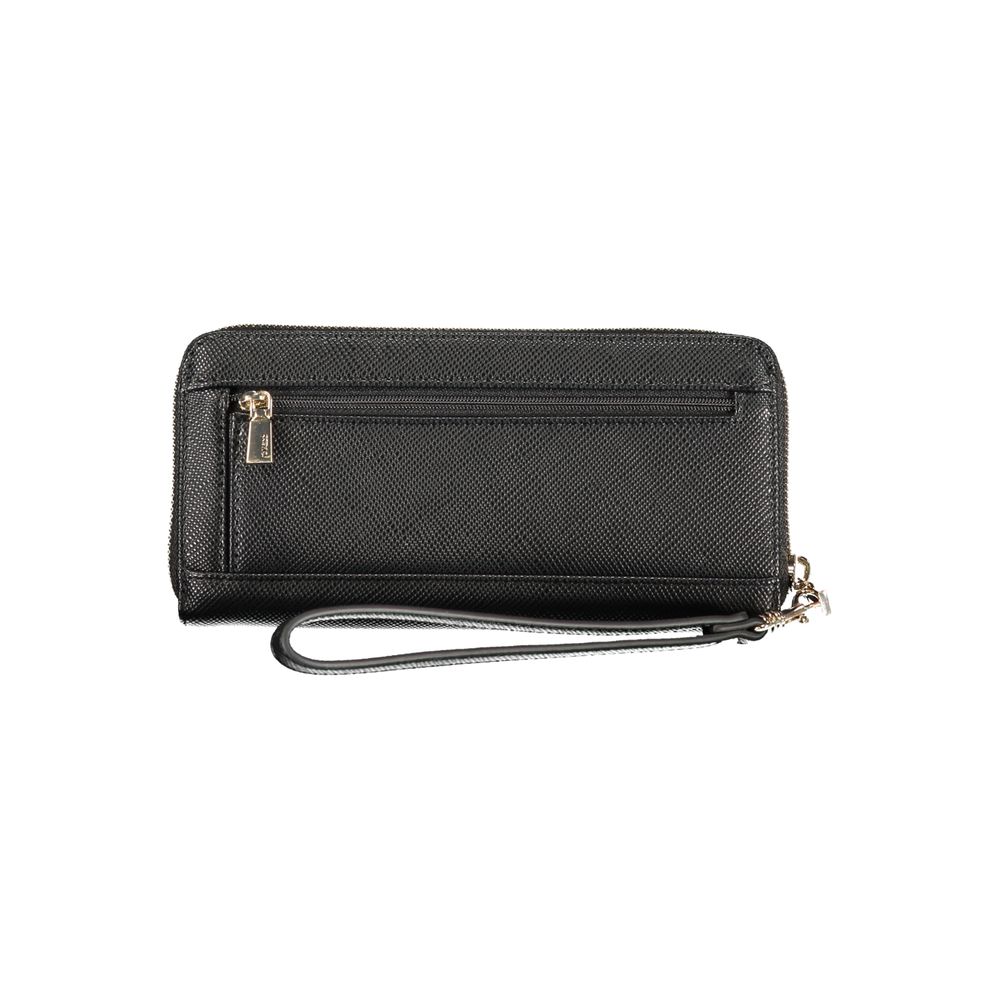 Guess Jeans Black Polyurethane Women's Wallet | Regal Royce