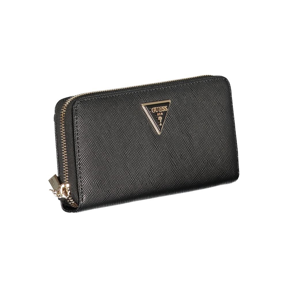 Guess Jeans Black Polyurethane Women's Wallet | Regal Royce