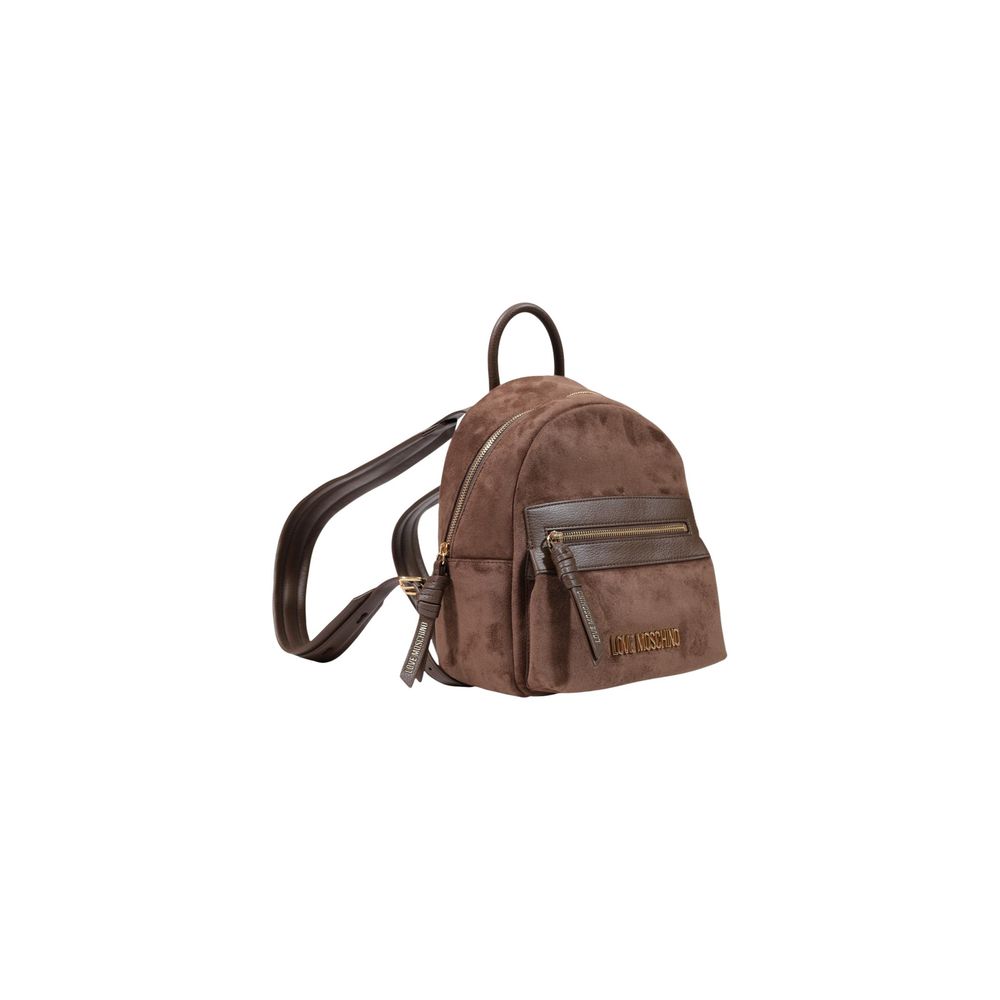 Love Moschino Brown Polyester Backpack | Regal Royce
