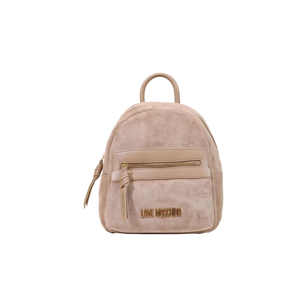 Love Moschino Beige Polyester Backpack | Regal Royce