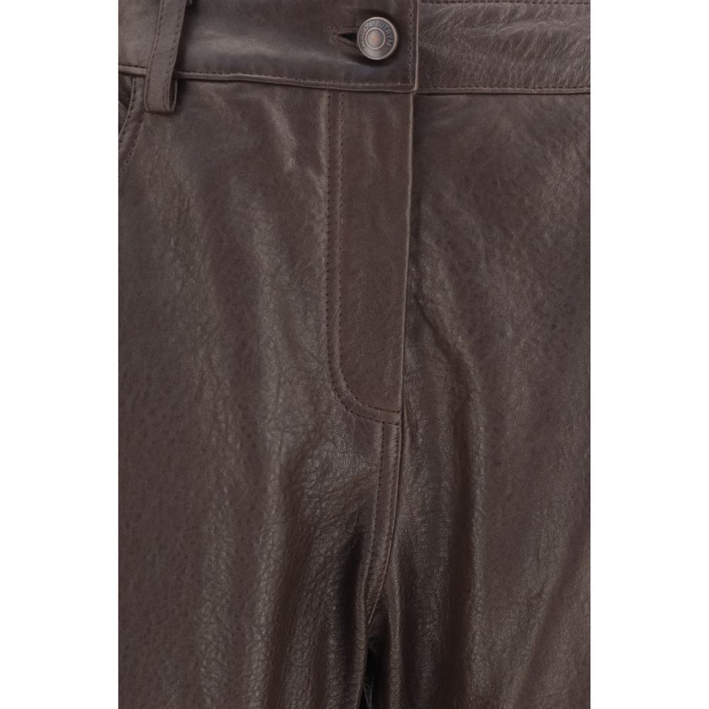 Magda Butrym Brown Leather Pants | Regal Royce