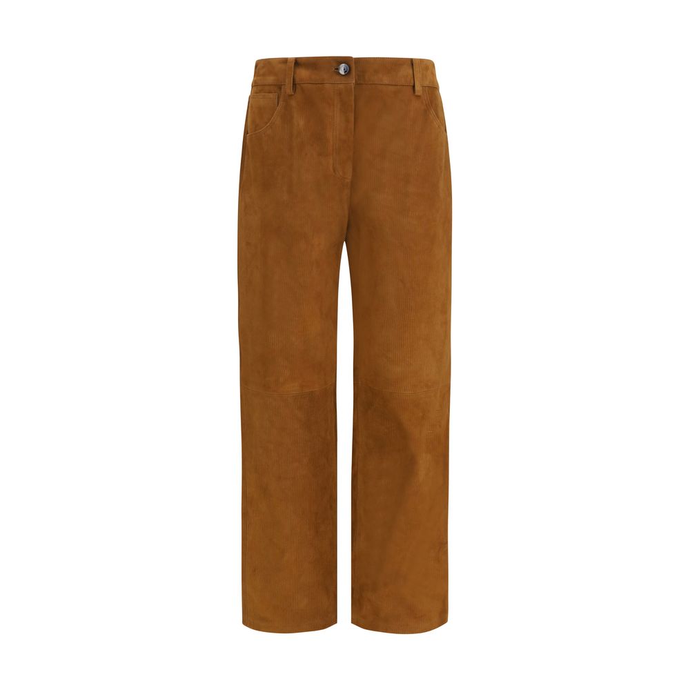 Magda Butrym Brown Lambskin Pants | Regal Royce