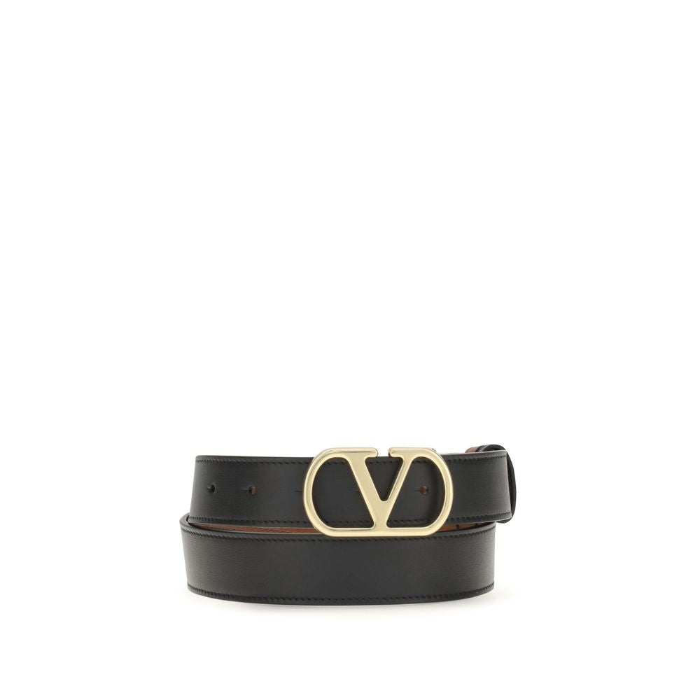 Valentino Garavani Black Calf Leather Bos Taurus Belt | Regal Royce