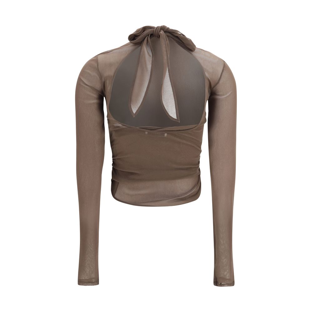 Lemaire Brown Polyamide Pattern Shirt | Regal Royce