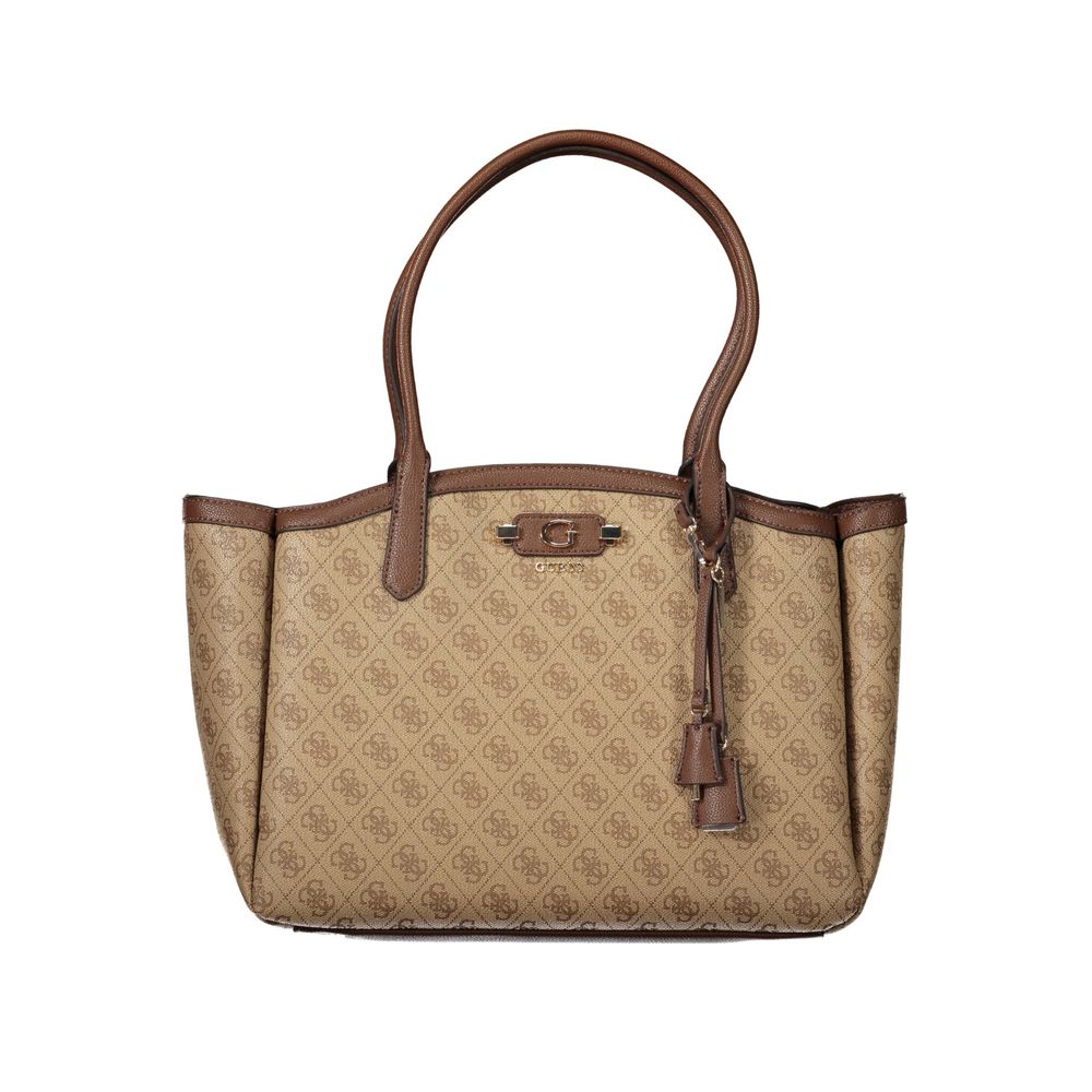 Guess Jeans Beige Polyurethane Womens Bag | Regal Royce