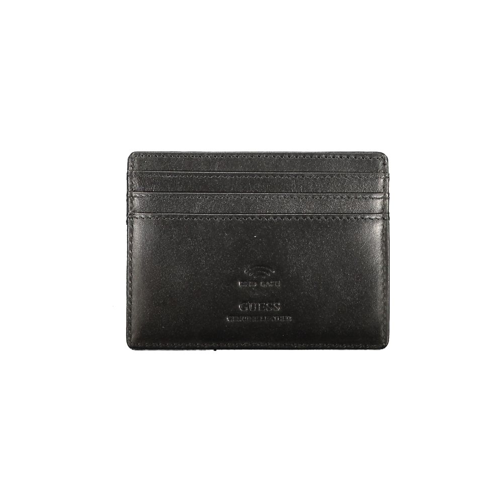 Guess Jeans Black Leather Men Wallet | Regal Royce