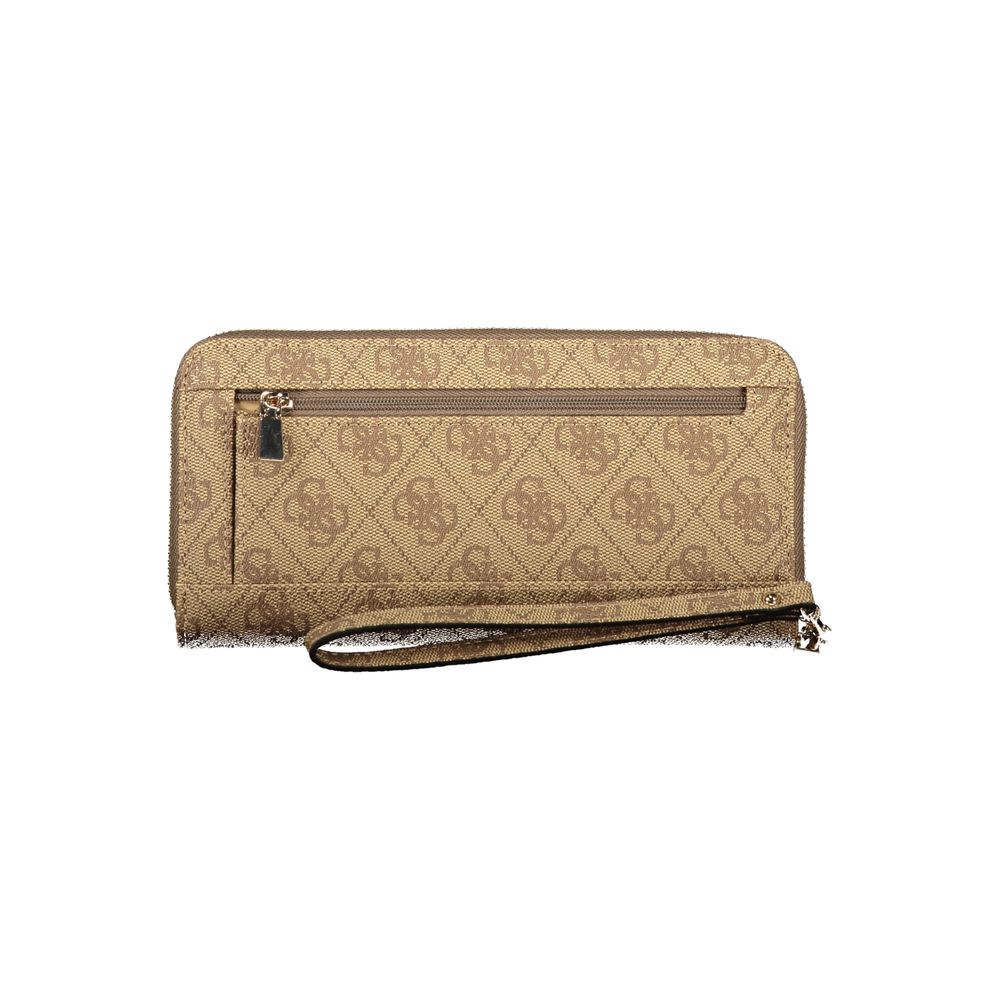 Guess Jeans Beige Polyurethane Women's Wallet with Functional Compartments | Regal Royce