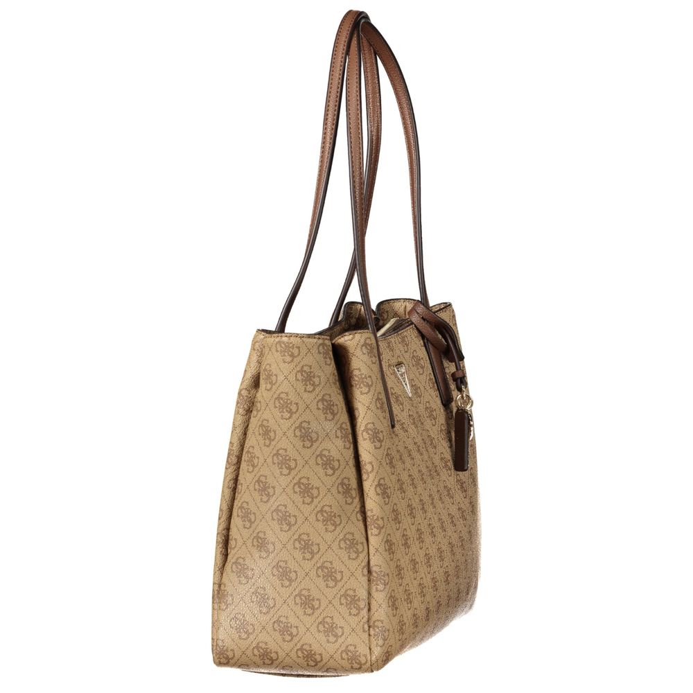 Guess Jeans Beige Polyurethane Women's Bag | Regal Royce