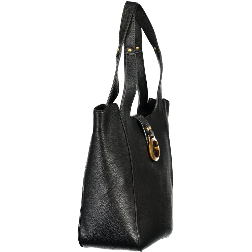 Guess Jeans Black Polyurethane Women's Bag | Regal Royce