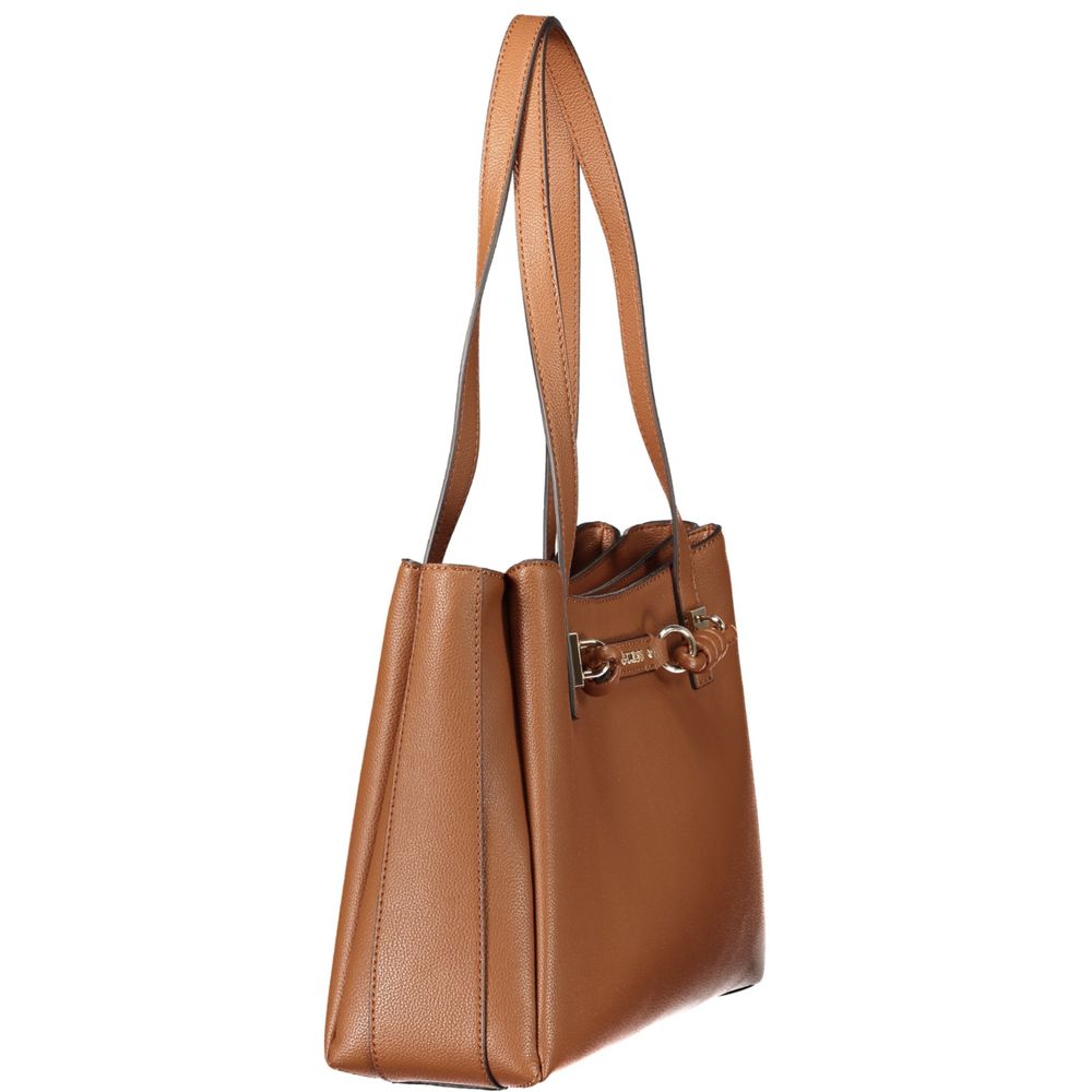Guess Jeans Brown Polyethylene Handbag | Regal Royce