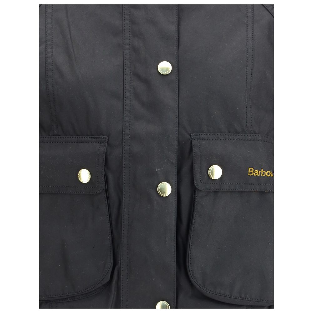 Barbour Black Cotton Full-Length Jacket | Regal Royce