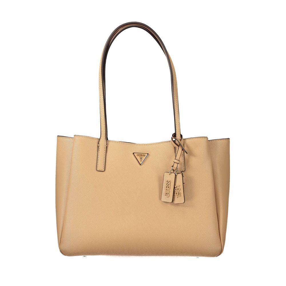 Guess Jeans Beige Polyurethane Womens Bag | Regal Royce