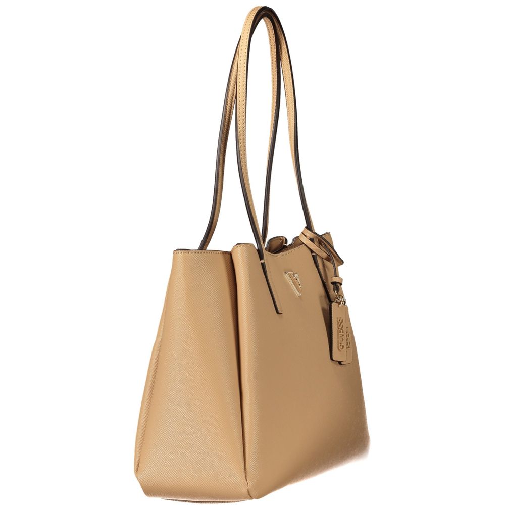 Guess Jeans Beige Polyurethane Womens Bag | Regal Royce