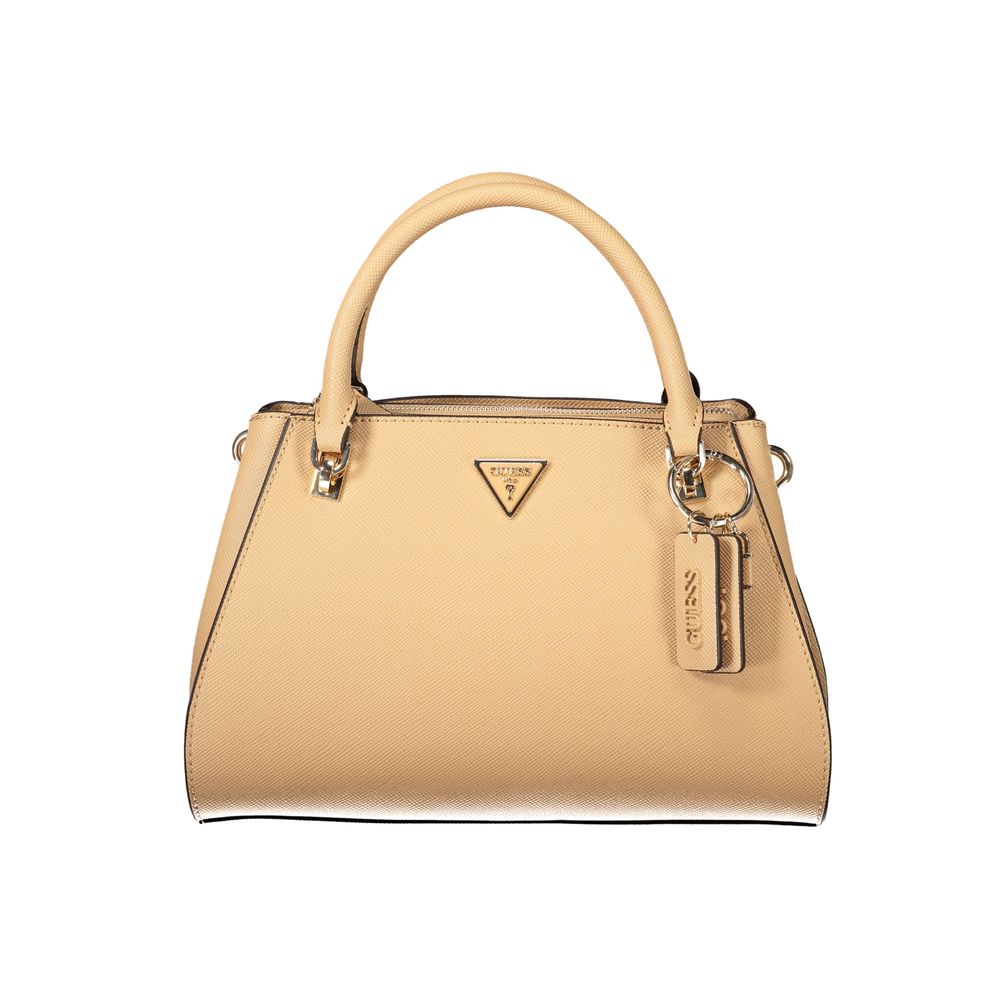 Guess Jeans Beige Polyurethane Women's Bag | Regal Royce