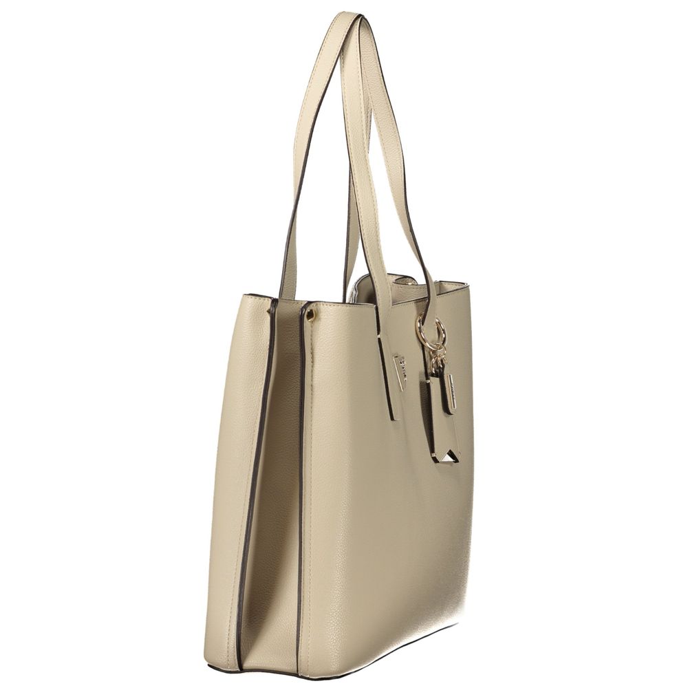 Guess Jeans Beige Polyurethane Women's Bag | Regal Royce
