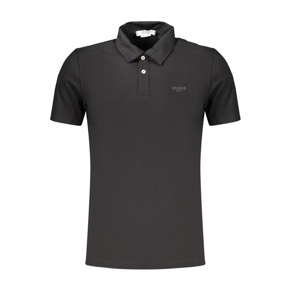 Guess Jeans Black Cotton Men's Polo | Regal Royce