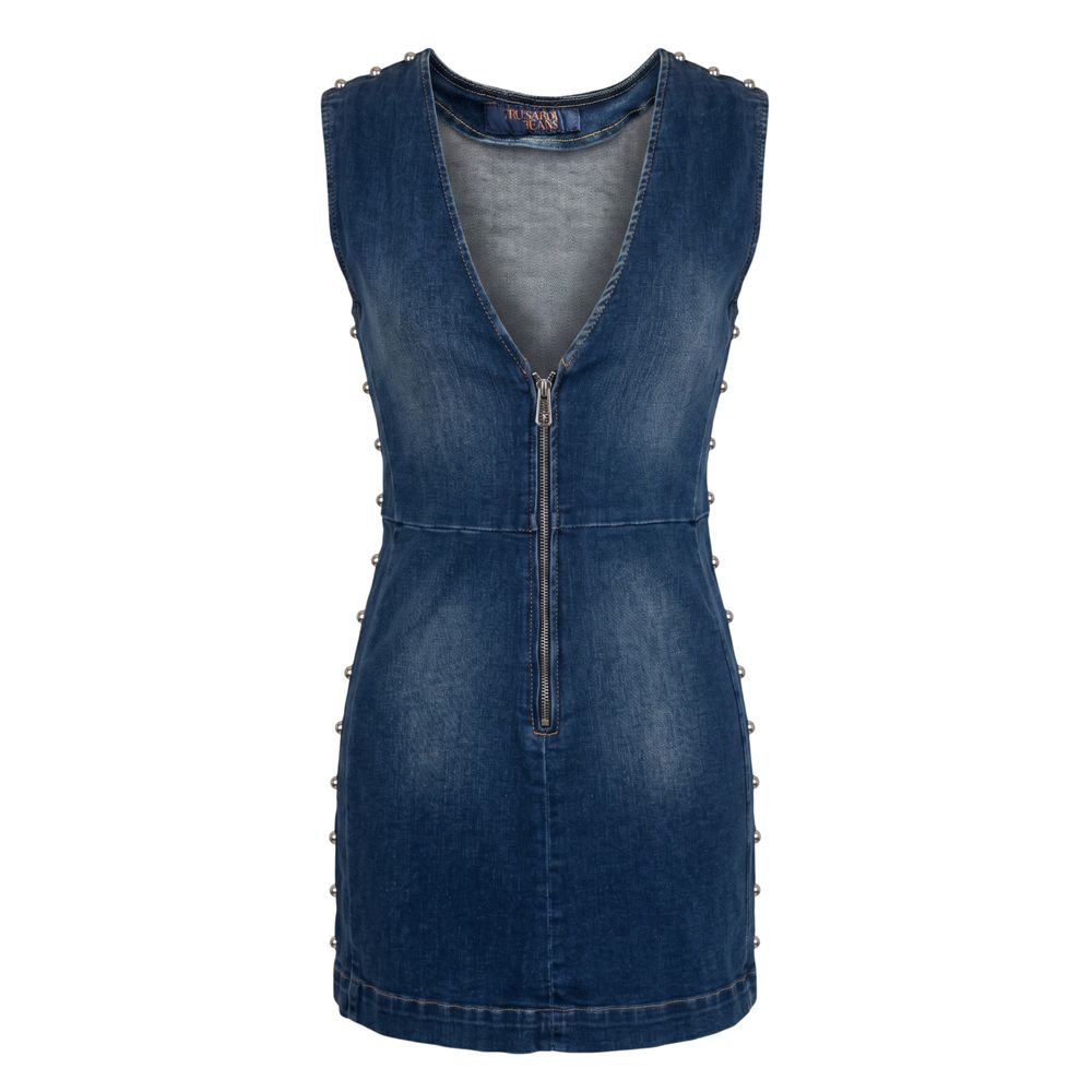 Trussardi Jeans Blue Cotton Women Dress | Regal Royce