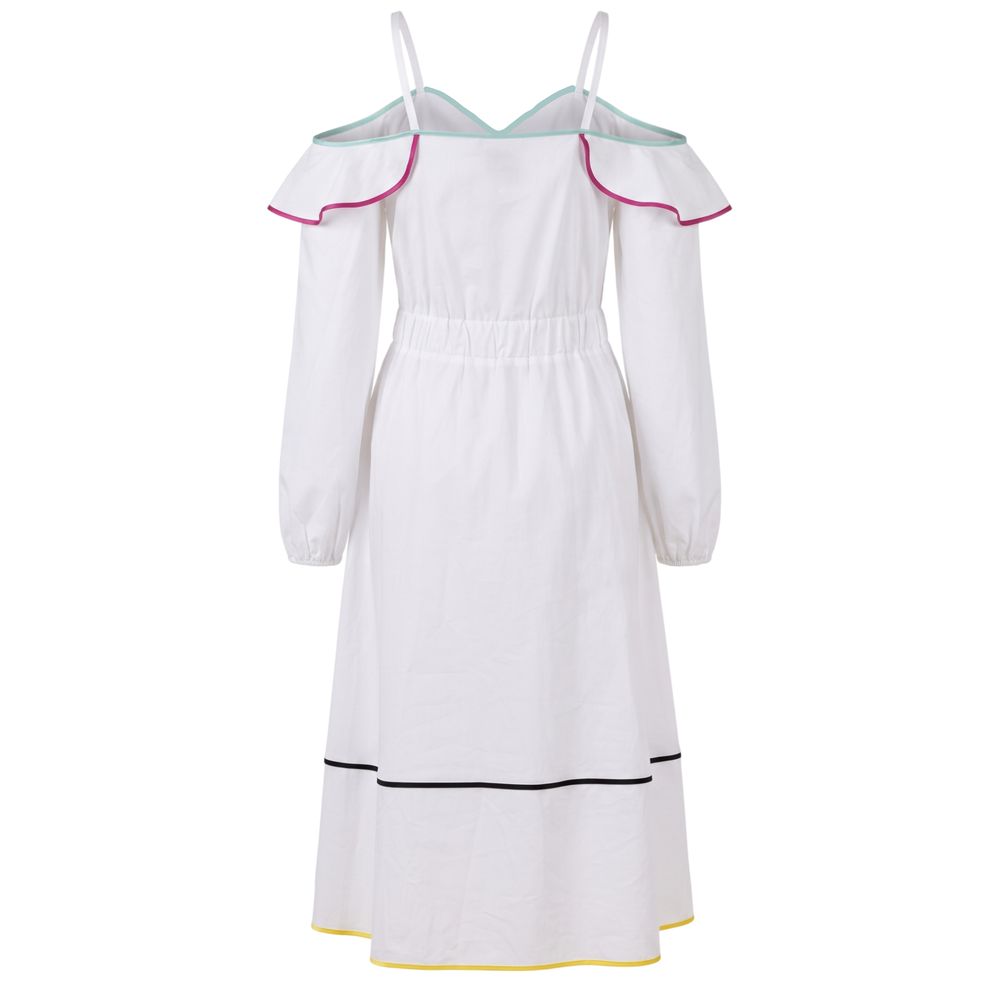 Trussardi Jeans White Cotton Women Dress | Regal Royce