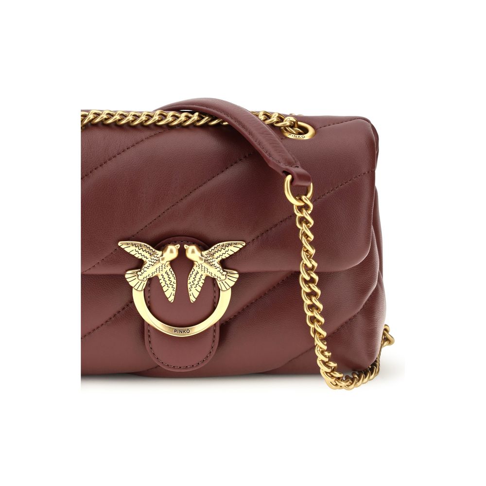 PINKO Bordeaux Calf Leather Bos Taurus Shoulder Bag | Regal Royce