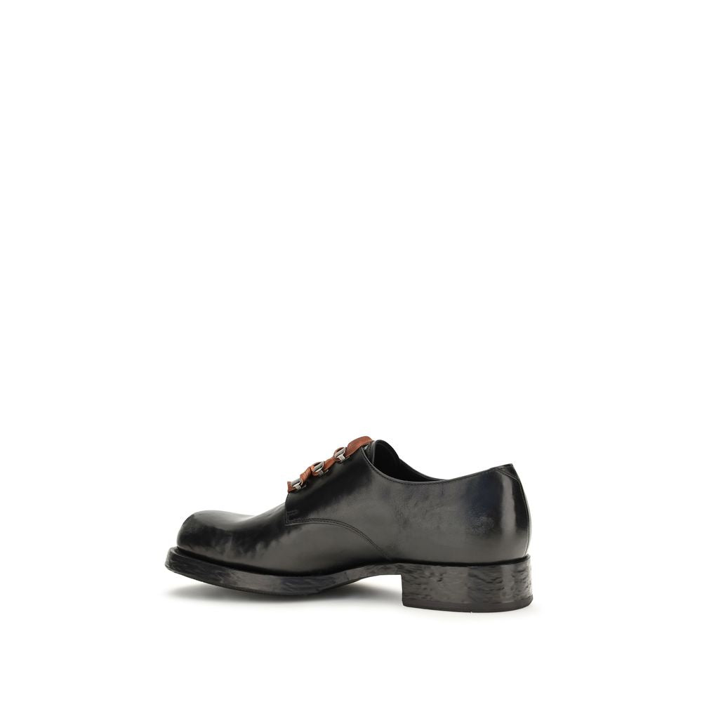 Prada Black Calf Leather Bos Taurus Oxfords And Derbies | Regal Royce