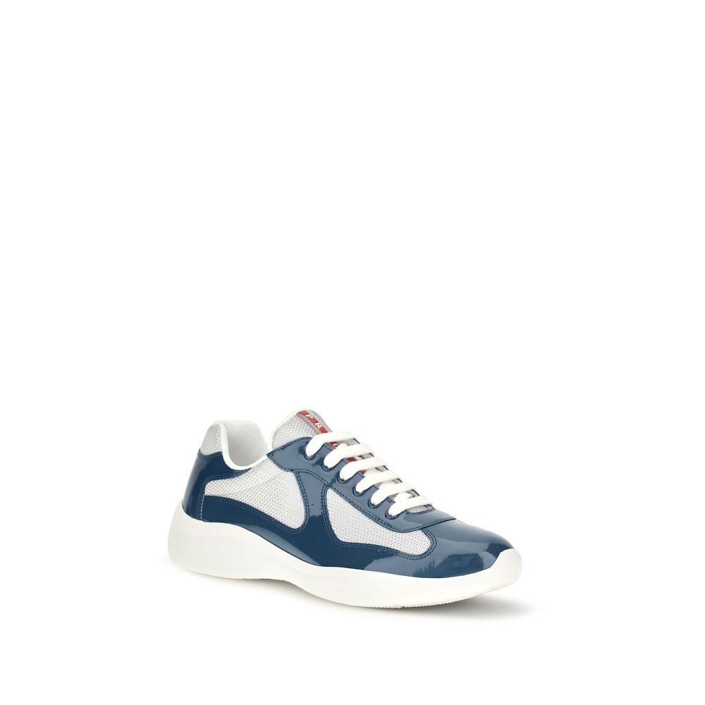 Prada Blue Calf Leather Bos Taurus Athletic Sneakers | Regal Royce