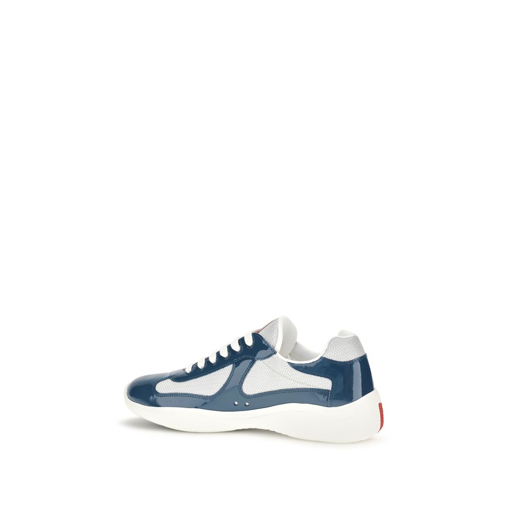 Prada Blue Calf Leather Bos Taurus Athletic Sneakers | Regal Royce
