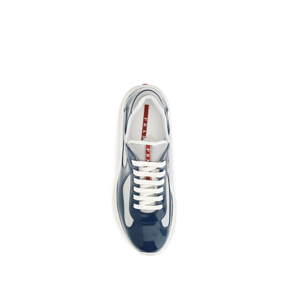 Prada Blue Calf Leather Bos Taurus Athletic Sneakers | Regal Royce