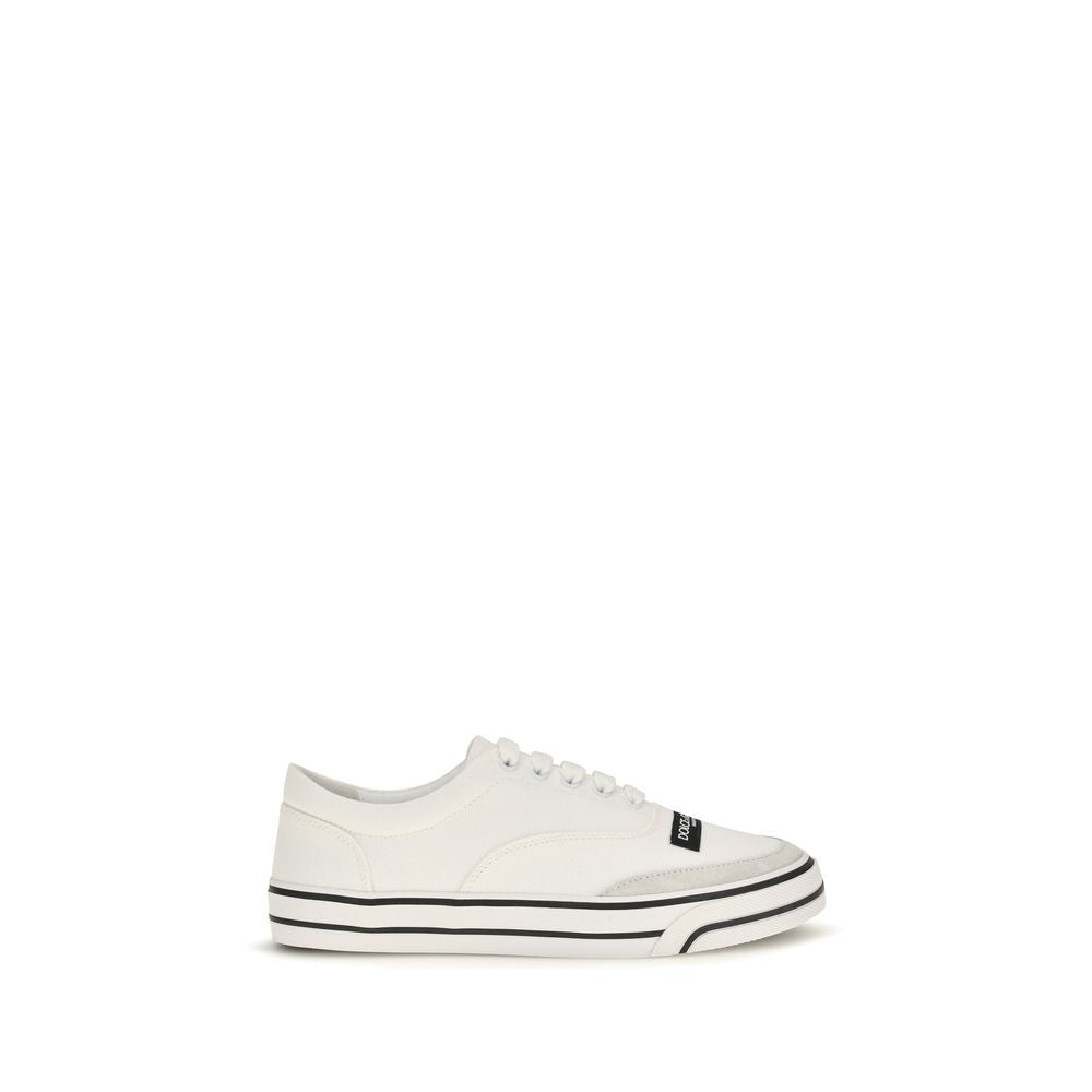 Dolce & Gabbana White Cotton Low Top Sneakers | Regal Royce