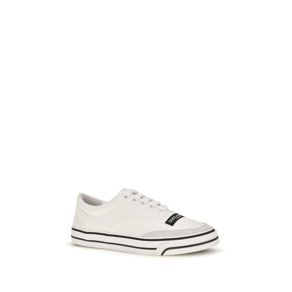 Dolce & Gabbana White Cotton Low Top Sneakers | Regal Royce