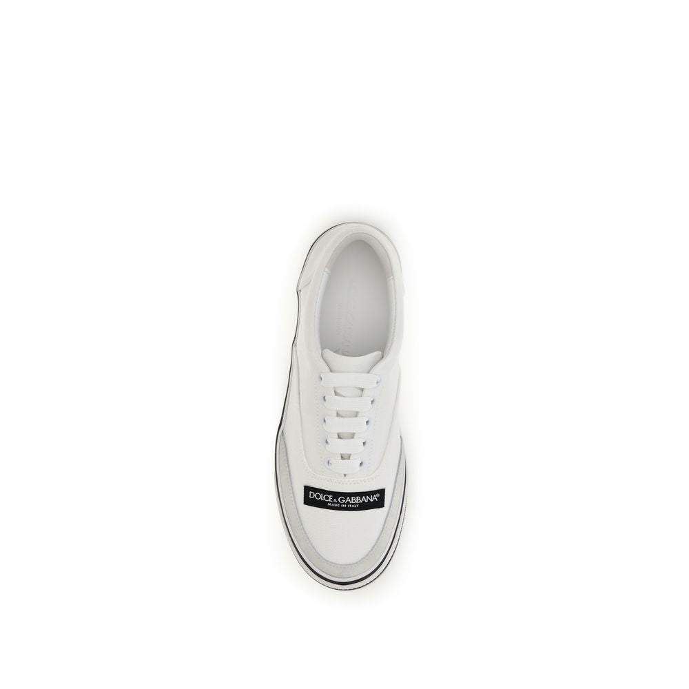 Dolce & Gabbana White Cotton Low Top Sneakers | Regal Royce