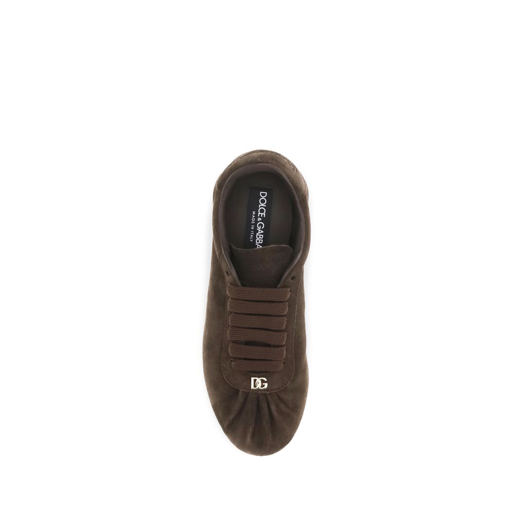 Dolce & Gabbana Brown Suede Leather Low Top Sneakers | Regal Royce