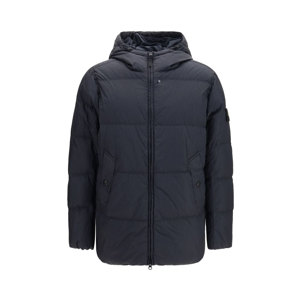 Stone Island Blue Goose Down Full-Length Jacket | Regal Royce