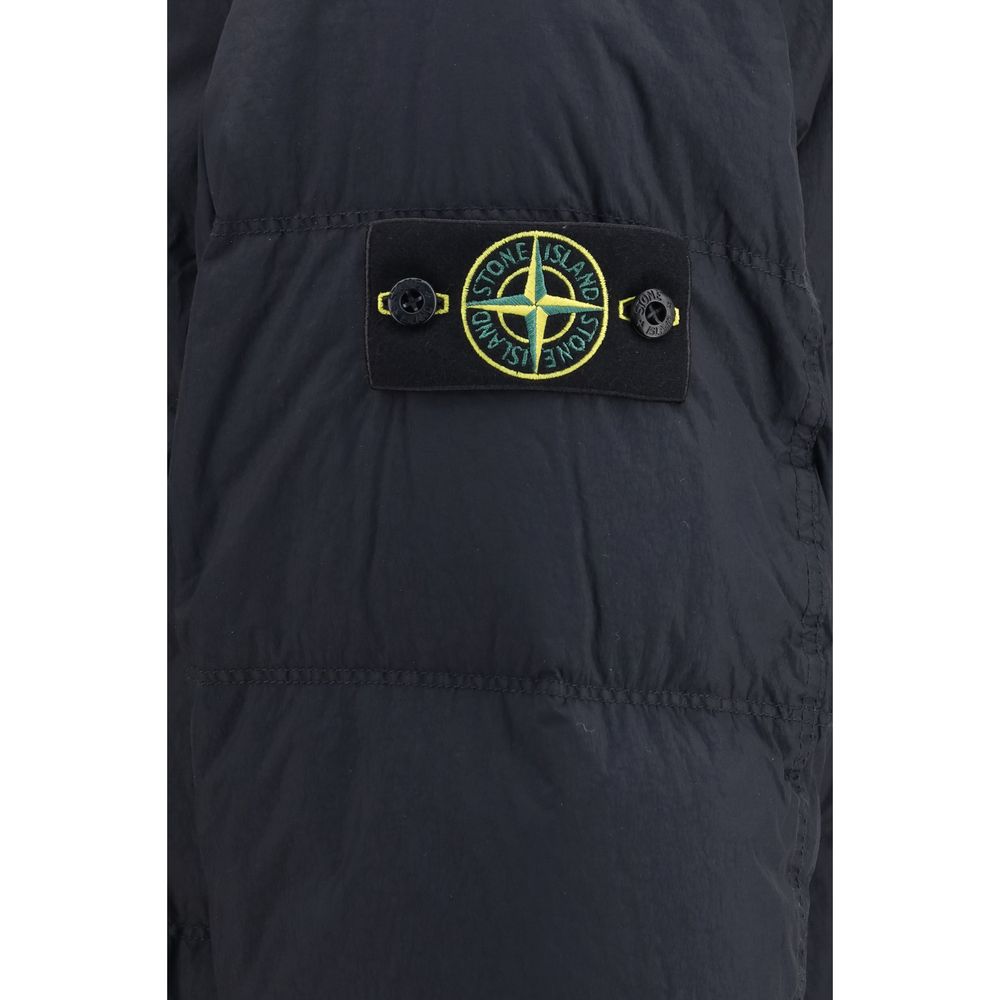Stone Island Blue Goose Down Full-Length Jacket | Regal Royce