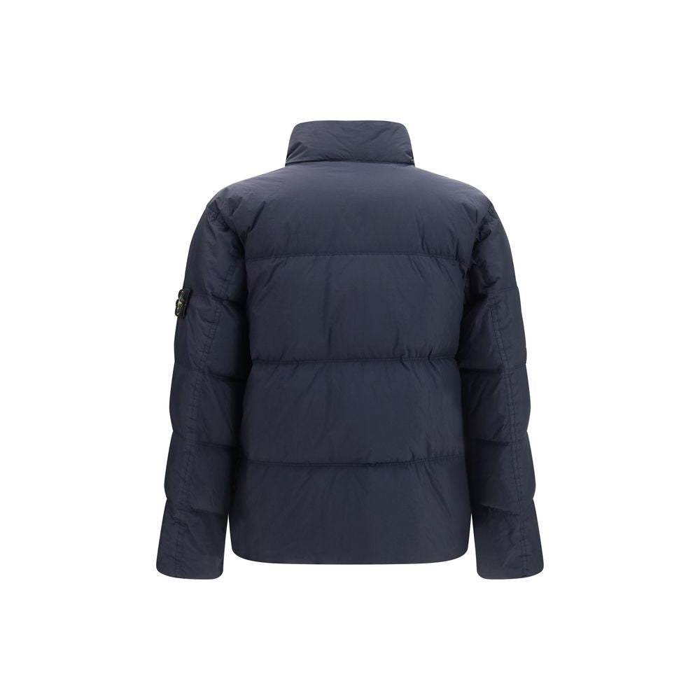 Stone Island Blue Polyamide Full-Length Jacket | Regal Royce