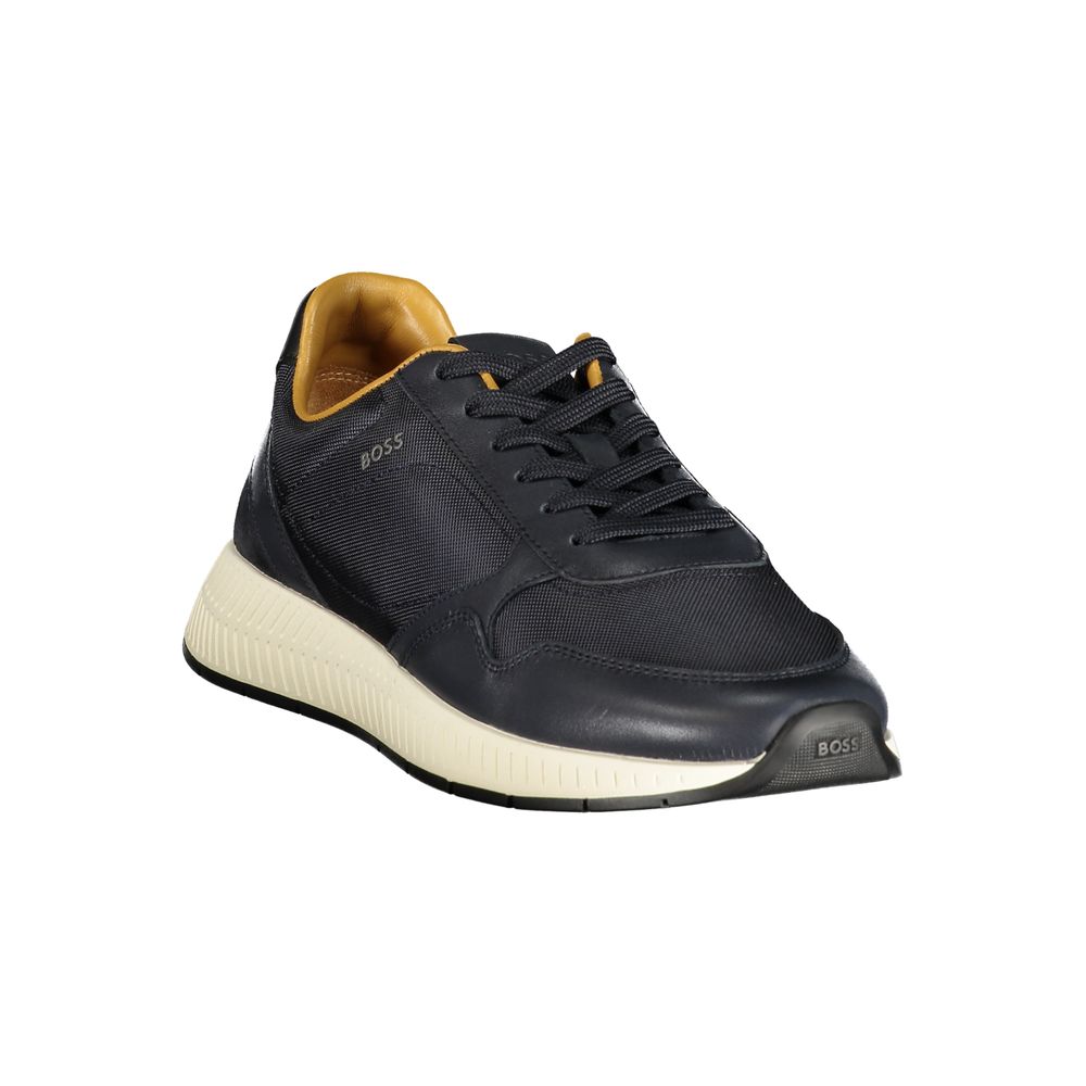 Hugo Boss Blue Leather Men's Sneaker | Regal Royce