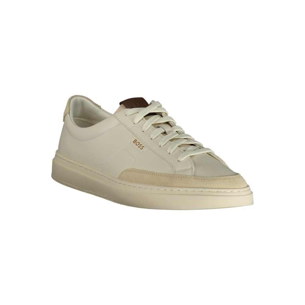 Hugo Boss Bianco Pelle Uomo Sneaker | Regal Royce