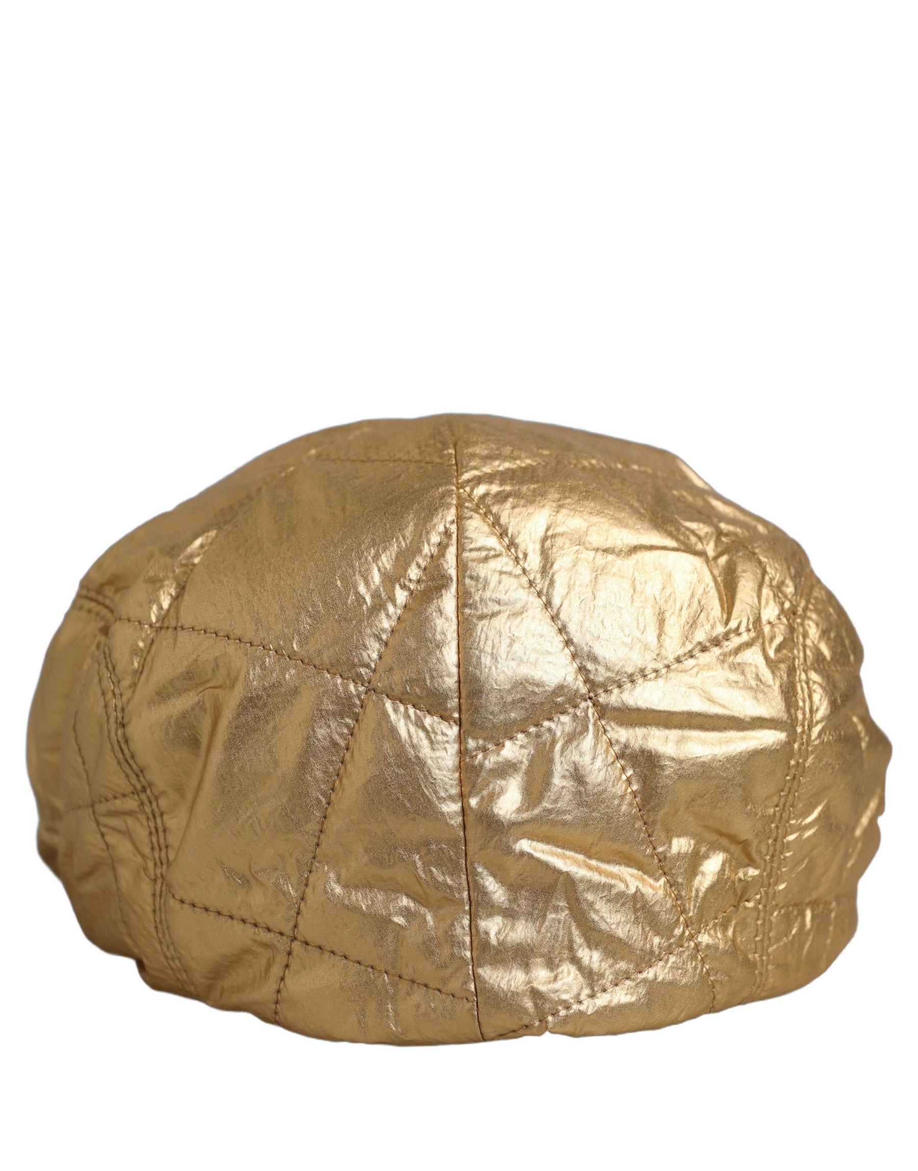 Dolce & Gabbana Men Gold Wide Quilted Newsboy Capello Hat | Regal Royce