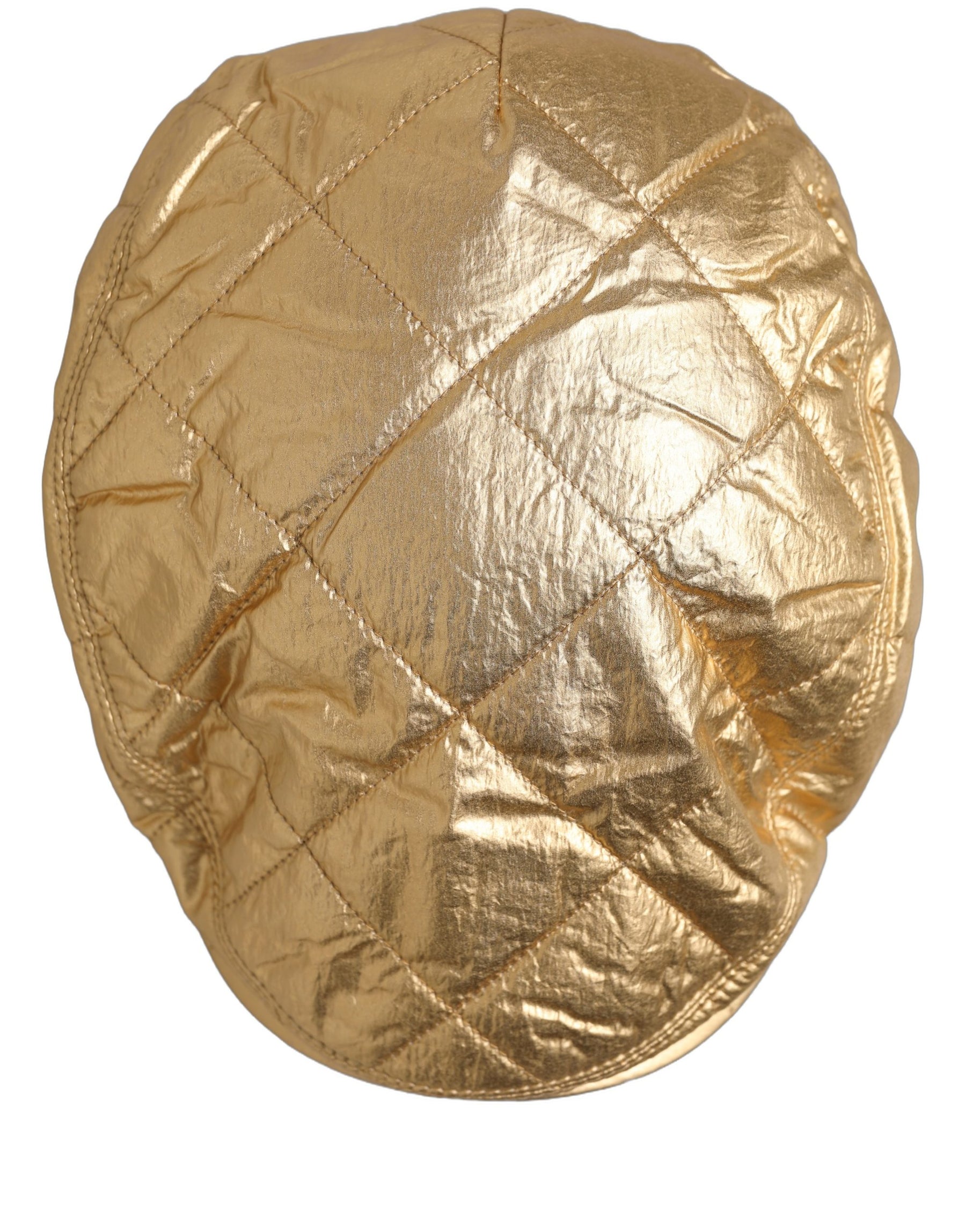 Dolce & Gabbana Men Gold Wide Quilted Newsboy Capello Hat | Regal Royce