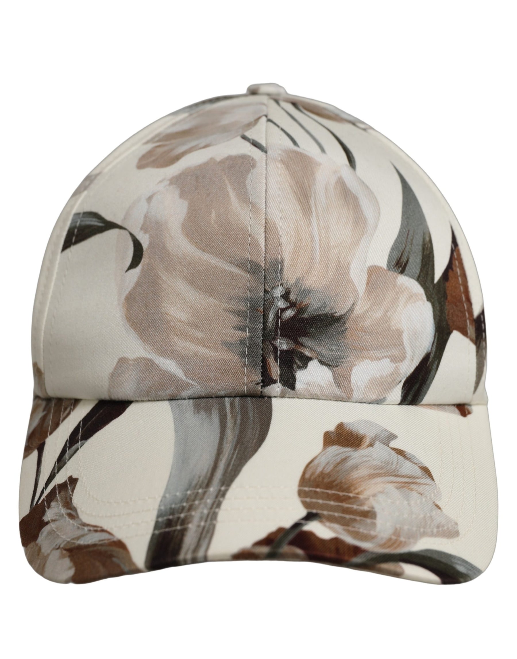 Dolce & Gabbana Men Beige Floral Cotton Baseball Capello Hat | Regal Royce