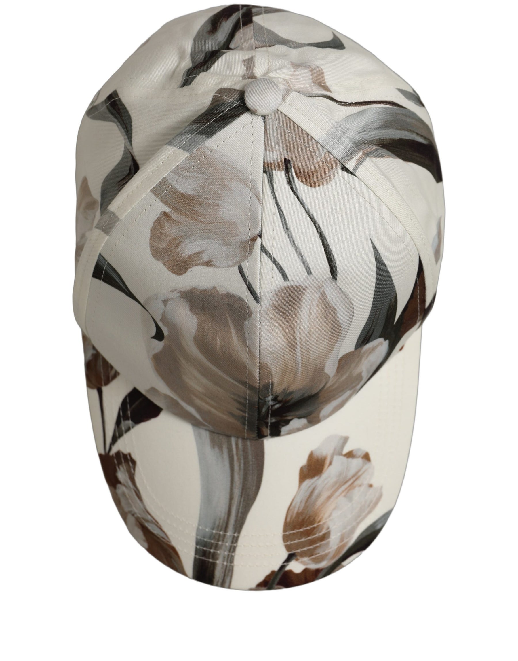 Dolce & Gabbana Men Beige Floral Cotton Baseball Capello Hat | Regal Royce