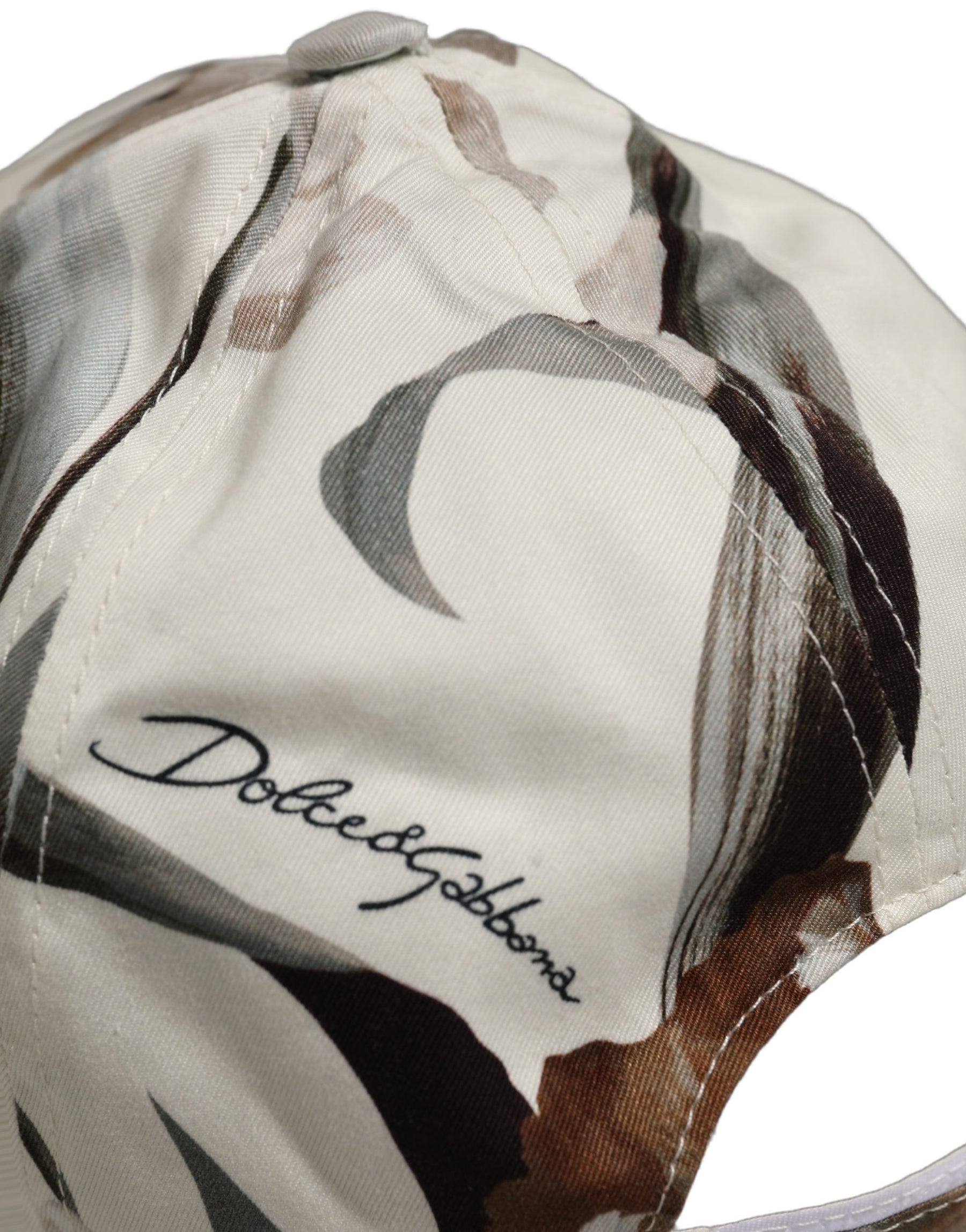 Dolce & Gabbana Men Beige Floral Cotton Baseball Capello Hat | Regal Royce