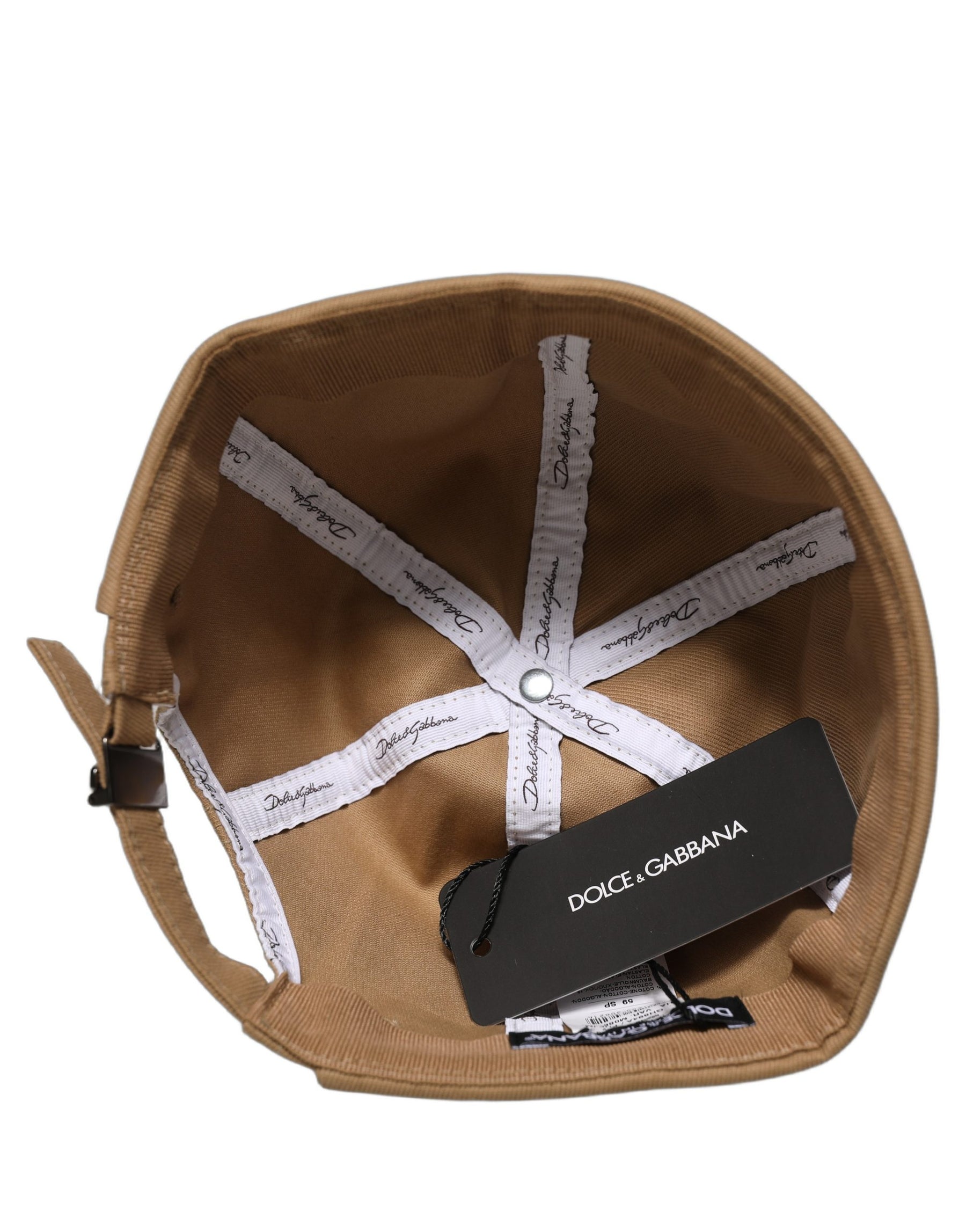 Dolce & Gabbana Men Khaki Cotton Docker Capello Brimless Hat | Regal Royce