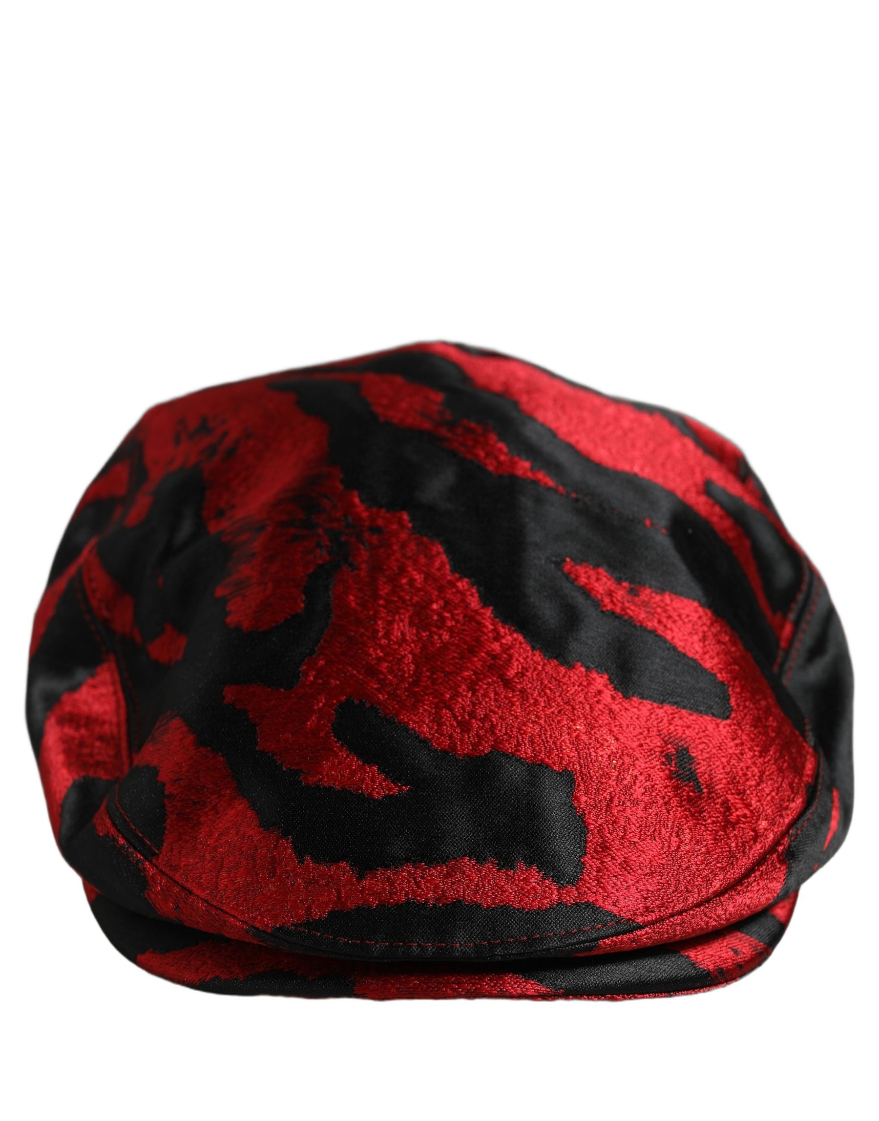 Dolce & Gabbana Men Red Black Stripe Cotton Newsboy Capello Hat | Regal Royce