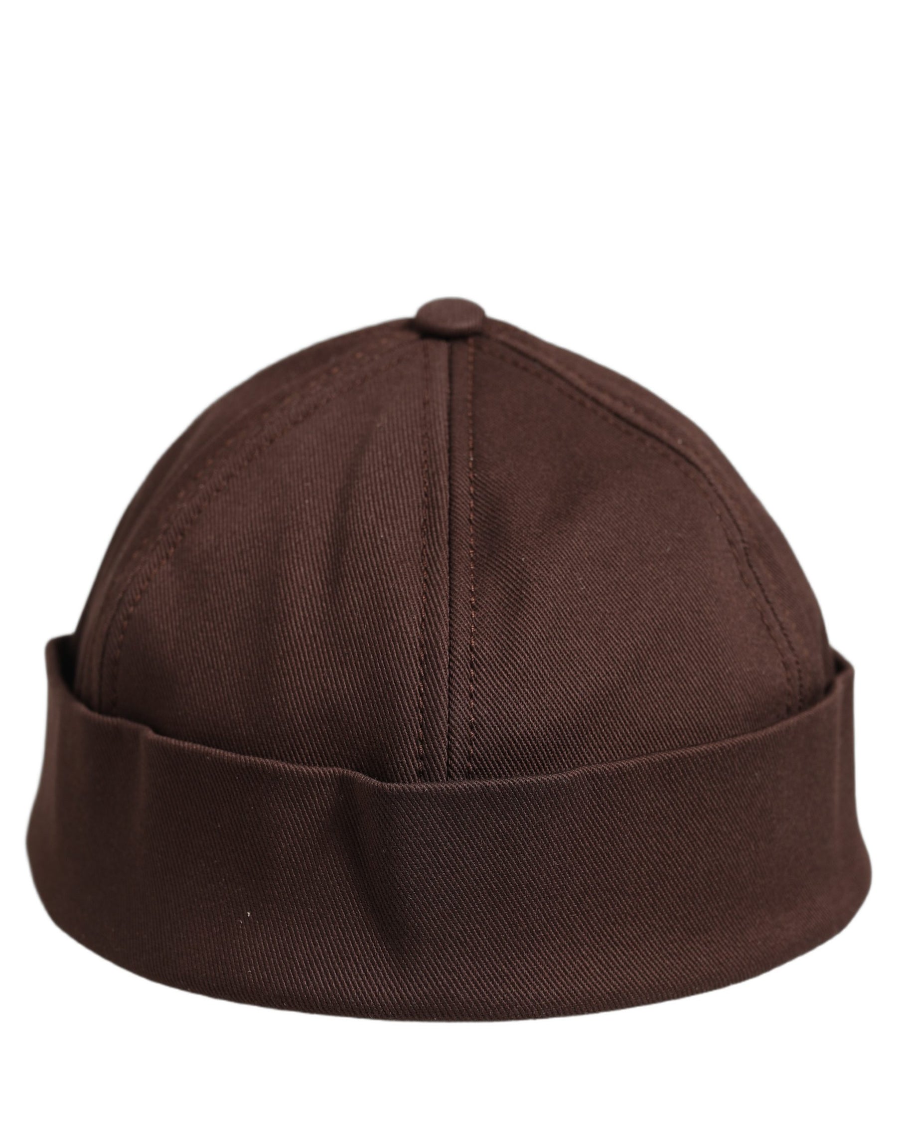 Dolce & Gabbana Men Brown Cotton Docker Capello Brimless Hat | Regal Royce