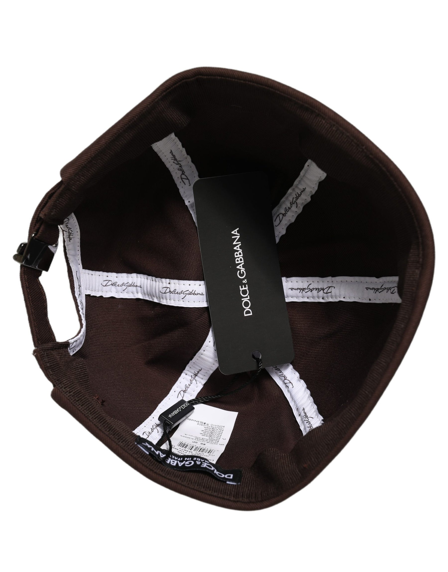 Dolce & Gabbana Men Brown Cotton Docker Capello Brimless Hat | Regal Royce