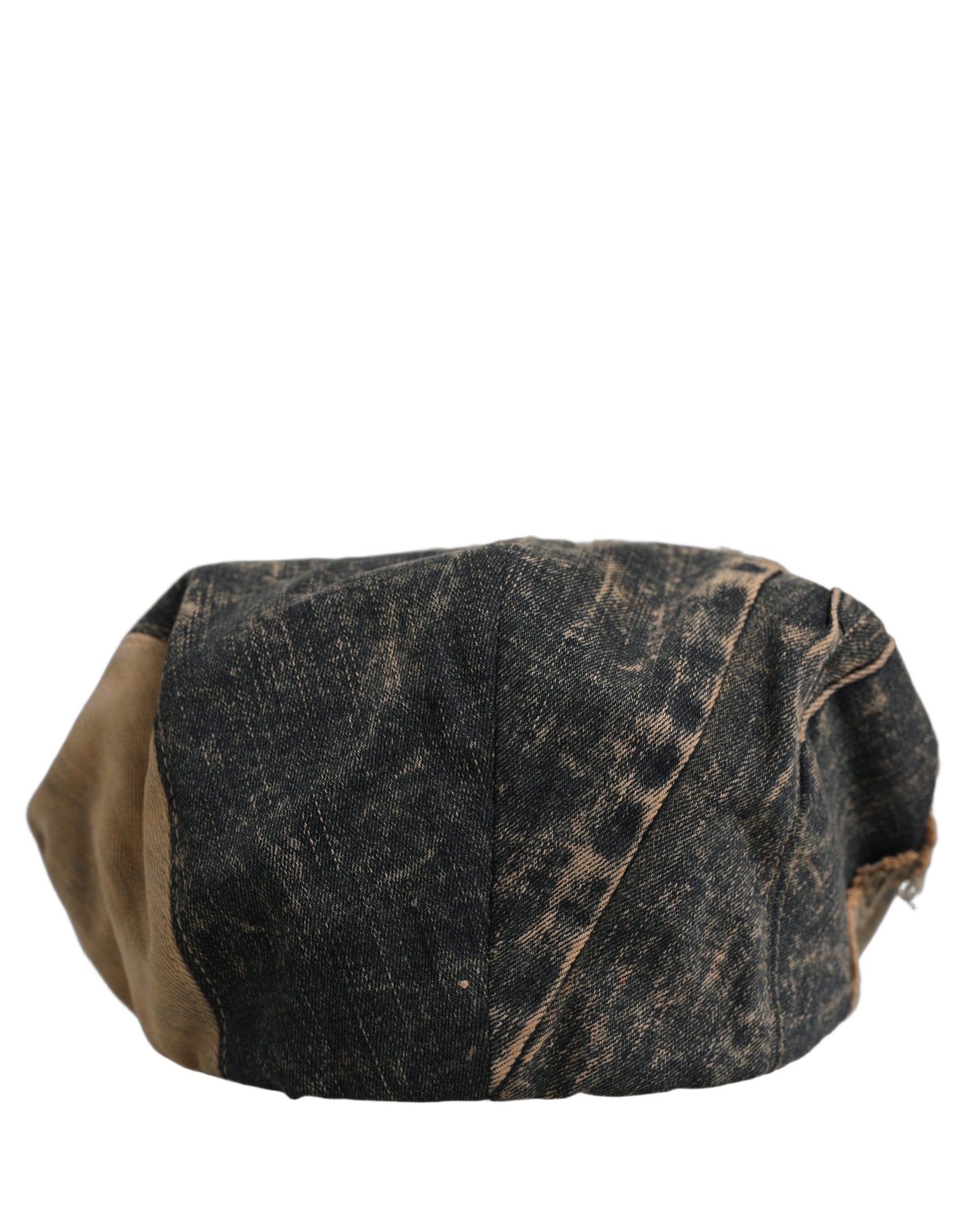 Dolce & Gabbana Brown Cotton Denim Newsboy Capello Cabbie Hat | Regal Royce