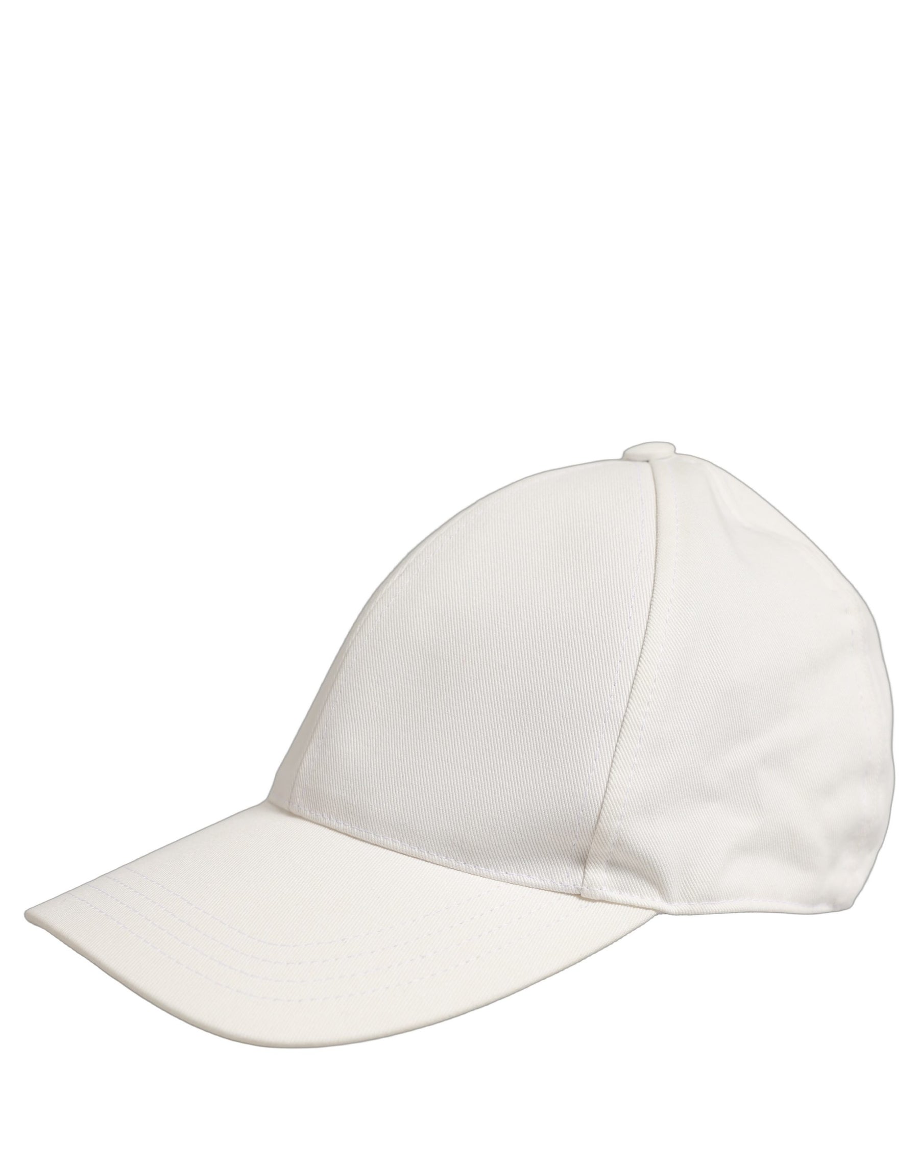 Dolce & Gabbana Men White Cotton Baseball Capello 6 Panels Hat | Regal Royce