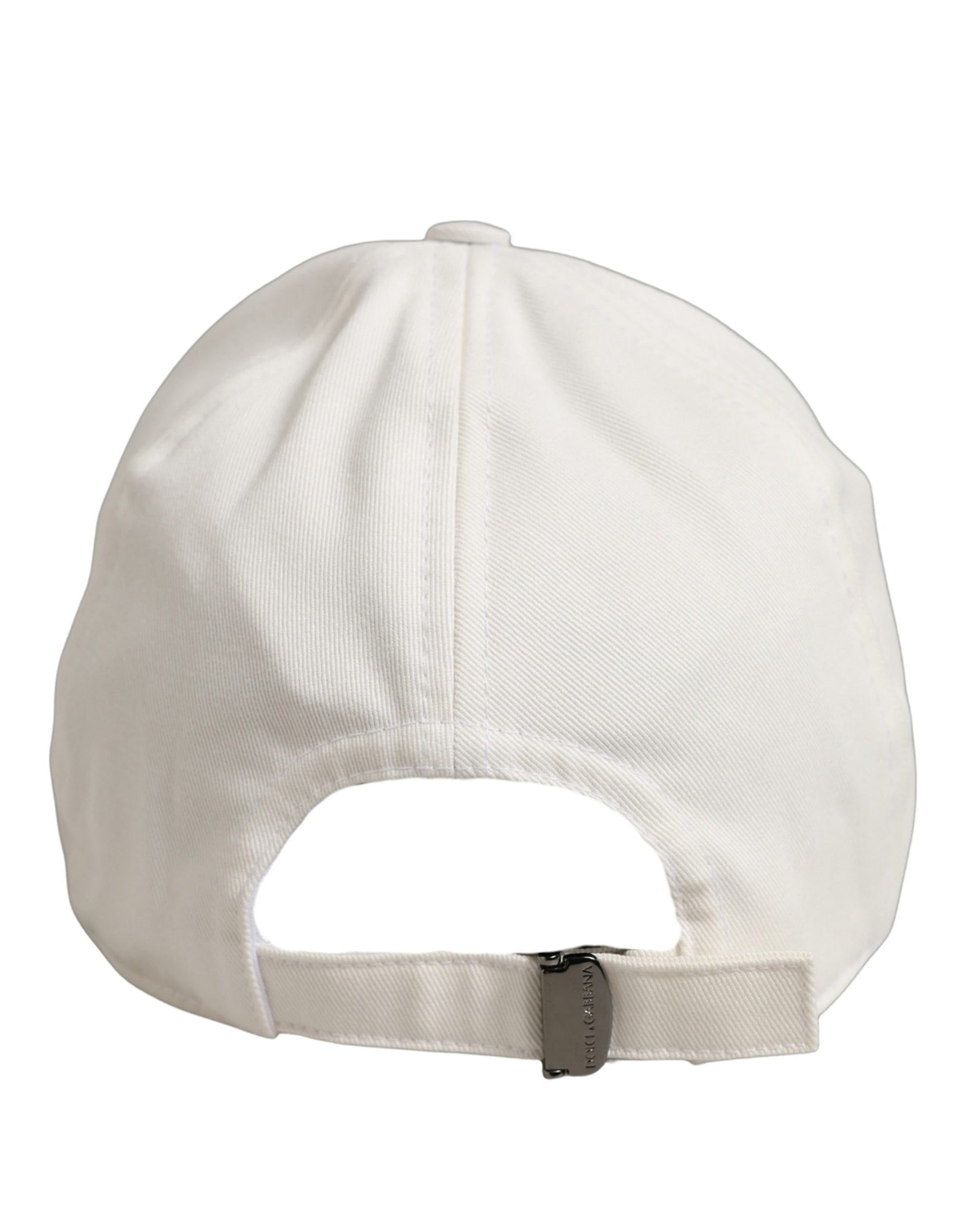 Dolce & Gabbana Men White Cotton Baseball Capello 6 Panels Hat | Regal Royce