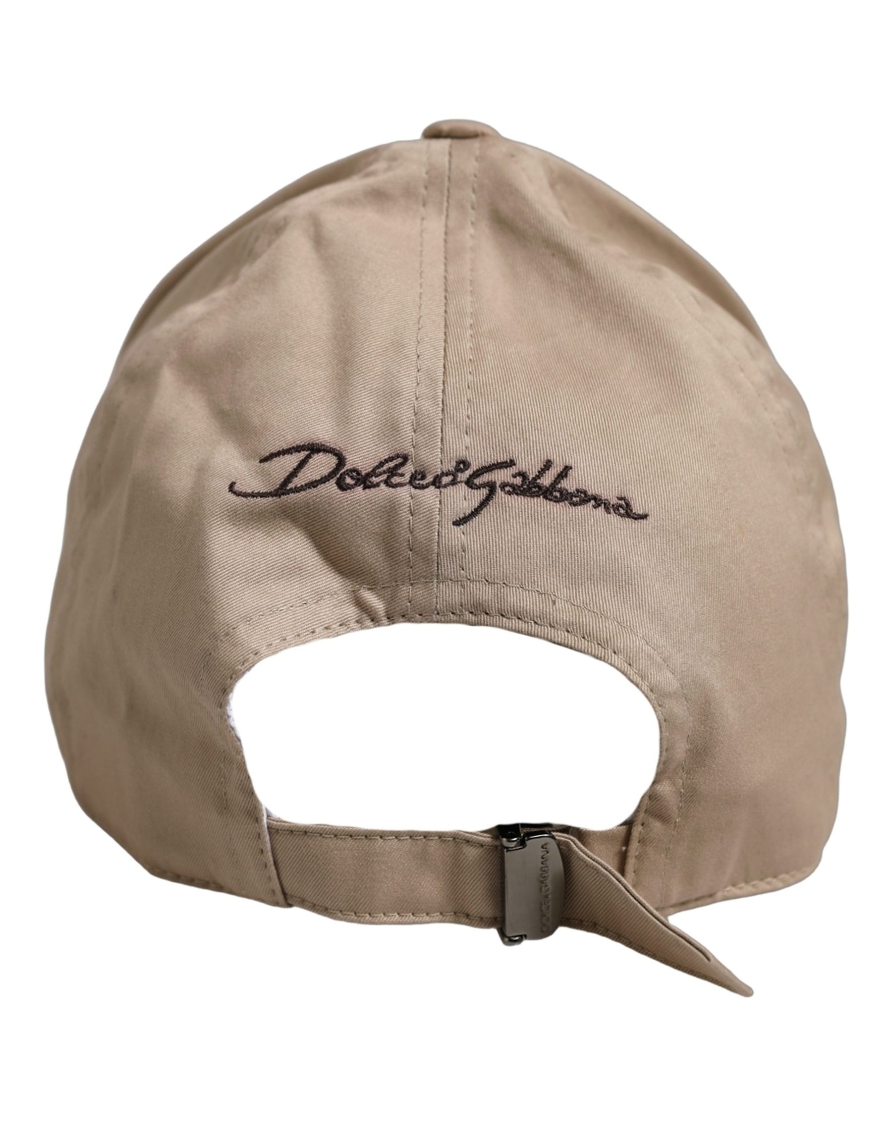 Dolce & Gabbana Men Beige Cotton Stretch Baseball Capello Hat | Regal Royce